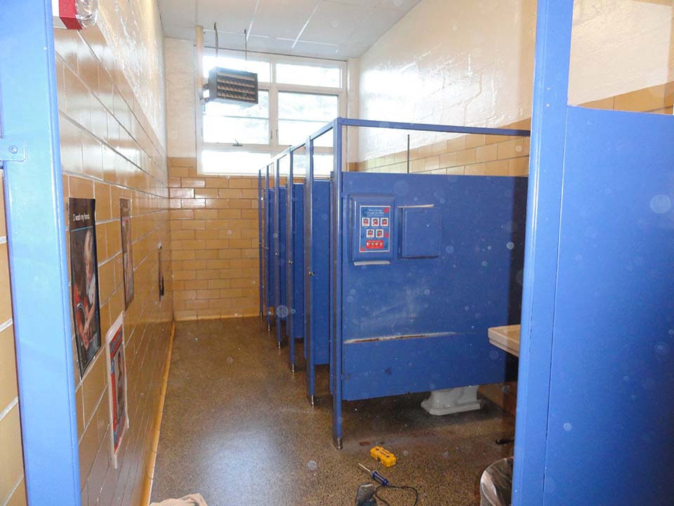 Painting a school bathroom